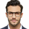 Picture of OCCI CHIARI Reading Glasses Men's Rectangle Reader Durable Spring Hinge 1.0 1.25 1.5 1.75 2.0 2.25 2.5 2.75 3.0 3.5(Black/Transparent 250)