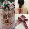 Picture of 9 PCS Hair Scrunchies Bow Velvet Elastics Hair Ties Scrunchy Hair Bands Vintage Aceessories Ponytail Holder for Women Girls