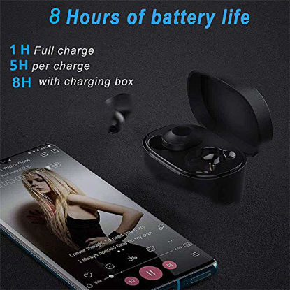 Picture of Wireless Earbuds,Super Fast Charge,Bluetooth 5.0 in-Ear Stereo Headphones with USB-C Charging Case, 24H Playtime,Built-in Mic for Clear Calls,Touch-Control,IPX7 Waterproof Resistant Design for Sports