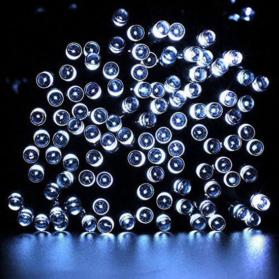 Picture of Christmas String Lights, FULLBELL 33ft 100 LEDs with Controller Fairy Twinkle Lights Decoration for Chirstmas Tree,Garden,Multi Stings Connectable(Black Wire)(White)