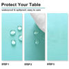 Picture of Hiasan Solid Rectangle Tablecloth Aqua - Waterproof Washable Oblong Fabric Table Cloth for Dining Room Kitchen and Outdoor Use, 54 x 108 Inch