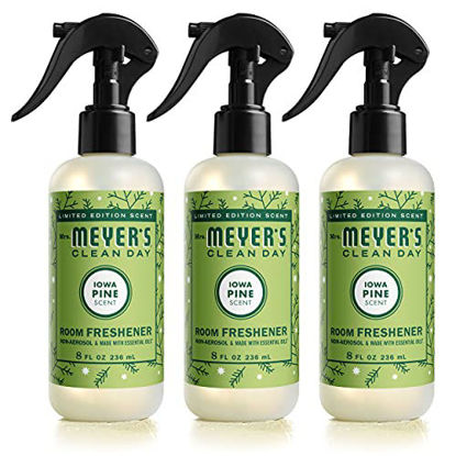 Picture of Mrs. Meyer's Clean Day Room and Air Freshener Spray, Non-Aerosol Spray Bottle Infused with Essential Oils, Limited Edition Iowa Pine Scent, 8 fl oz - Pack of 3