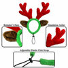 Picture of BWOGUE Dog Christmas Reindeer Elk Antlers Headband and Red-White-Green Striped Scarf Set Pet Christmas Costume Dog Costumes Accessories for Dogs and Cats