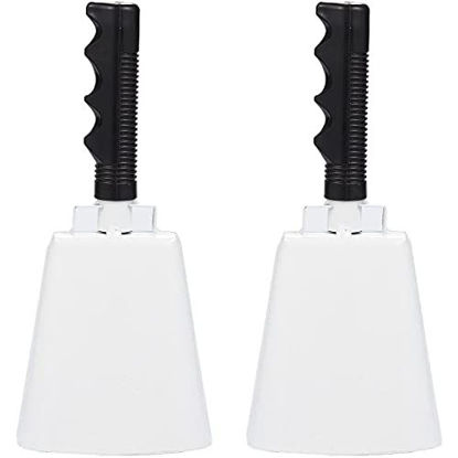 Picture of Blue Panda Cowbell with Handle, White Noise Maker (4.3 x 9.5 in, 2 Bells)