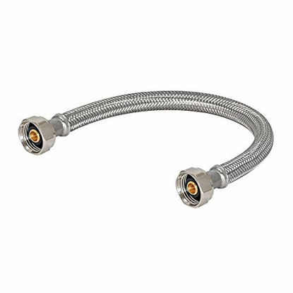 Picture of Eastman 48019 30-Inch Length Flexible Faucet Connector, Braided Stainless Steel Supply Hose Line, 1/2-inch FIP x 1/2-inch FIP,Silver