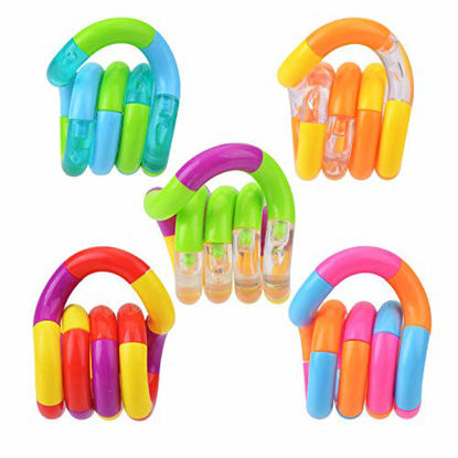 Picture of HALUWY 5Pcs Tangles Fidget Toys for Kids and Adults, Easy to Splice Brain Tools Imagine, Stress Relief Feeling Winding Toy, Fidget to Focus.