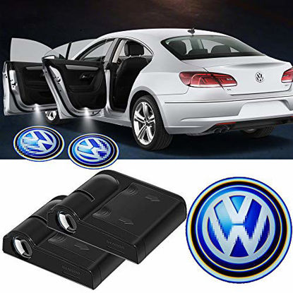 Picture of 2Pcs Volkswagen Door Lights Logo,Volkswagen Car Door Led Welcome Projector Light,Ghost Shadow Lights Car Door Courtesy Light Laser Projector Lamp Fit for Most Volkswagen Models.