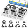 Picture of Glarks 48Pcs 8 Size Heavy Duty Black Double Gripping Nylon Hose Clamps Set, 6.6-27.2mm Plastic Snap Ratcheting Clamps Assortment Kit (Black 48Pcs)