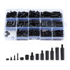 Picture of Litorange 320PCS M4 Male Female Nylon Hex Spacer Standoff Screw Nut Threaded Pillar PCB Motherboard Assorted Assortment Kit (Black)