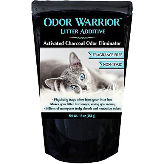 Picture of Sapphire Labs Odor Warrior Cat Litter Deodorizer | Cat Litter Odor Control with Ultra Absorbing Activated Charcoal | Extend The Life of Your Kitty Litter with a Truly Fragrance Free Litter Solution