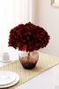 Picture of Aviviho Hydrangea Silk Flowers Burgundy Heads Pack of 10 Big Hydrangea Flowers Artificial with Stems for Wedding Home Party Shop Baby Shower Décor