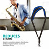 Picture of Movo MS-20J-B Music Instrument Neck Strap for Saxophones, Horns, Bass Clarinets, Bassoons, Oboes and More (Blue - Medium Length)