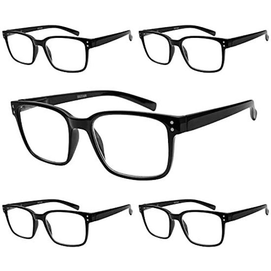 Picture of SIGVAN 5 Packs Blue Light Blocking Reading Glasses for Women Men Comfortable Computer Games Glasses Readers (5 Black, 2.75)