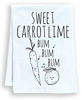 Picture of Funny Kitchen Towel, Sweet Carrot Lime, Flour Sack Dish Towel, Sweet Housewarming Gift, White