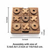 Picture of BSIRI Tic Tac Toe Wooden Board Game Table Toy Player Room Decor Tables Family XOXO Decorative Pieces Adult Rustic Kids Play Travel Backyard Discovery Night Level Drinking Romantic Decorations