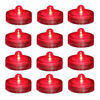 Picture of Bright LED Battery Operated Flameless Tea Light, Submersible Tea Candle Waterproof Decorations Underwater Vase Light for Party & Wedding, Pack of 12, Red