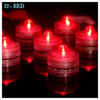 Picture of Bright LED Battery Operated Flameless Tea Light, Submersible Tea Candle Waterproof Decorations Underwater Vase Light for Party & Wedding, Pack of 12, Red