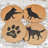 Picture of German Shepherd Lovers Cork Drink Coasters - Set of 4 Dog Coasters with Protective Bottom | German Shepherd Decor Coasters for Drinks| Great Gift Idea for German Shepherd Moms & Dads