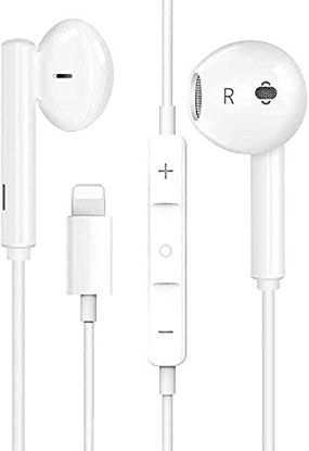 Picture of Light^ning Connector Earbuds Earphone Wired Headphones Headset with Mic and Volume Control,Compatible with Apple iPhone 12/11 Mini 8/7/6S Plus XS/S