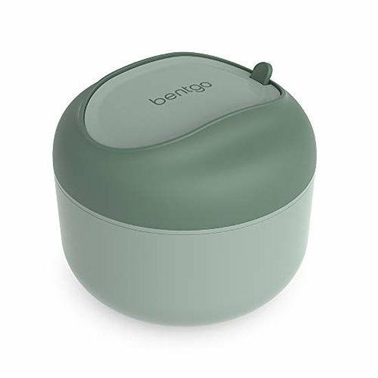 Picture of Bentgo Bowl - Insulated Leak-Resistant Bowl with Collapsible Utensils, Snack Compartment and Improved Easy-Grip Design for On-the-Go - Holds Soup, Rice, Cereal & More - BPA-Free, 21.2 oz (Khaki Green)