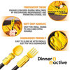 Picture of Dinneractive Utensil Set for Kids - Yellow Firefighter Themed Fork and Spoon for Toddlers and Young Children - 2-Piece Set