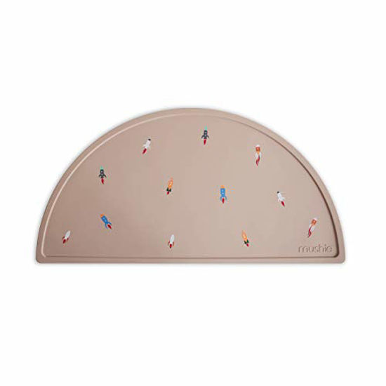 Picture of mushie Silicone Placemat for Kids | BPA-Free Non-Slip Design (Rocket Ship)