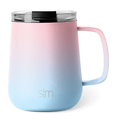 Simple Modern 20oz. Voyager Travel Mug Tumbler with Clear Flip Lid & Straw  - Coffee Cup Vacuum Insulated Flask 18/8 Stainless Steel Hydro Water Bottle  Ombre: Sorbet 