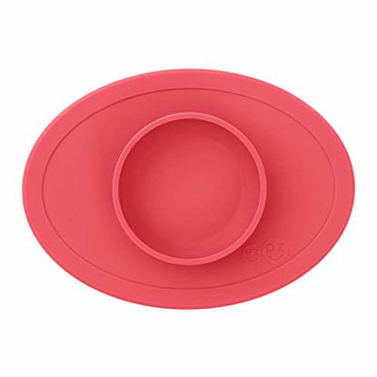 Picture of ezpz Tiny Bowl - 100% Silicone Suction Bowl with Built-in Placemat for First Foods + Baby Led Weaning - Fits on All Highchair Trays - 4 Months+ (Coral)