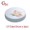 Picture of Cake Drums Round 12 Inches - (White, 3-Pack) - Sturdy 1/2 Inch Thick - Professional Smooth Straight Edges