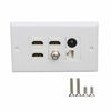 Picture of MOAVEQ Toslink Wall Plate with HDMI CAT6 Ethernet Coax TV F Type Keystone Jack (1Pack, 3xHDMI+CAT6+F+TOS)