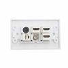 Picture of MOAVEQ Toslink Wall Plate with HDMI CAT6 Ethernet Coax TV F Type Keystone Jack (1Pack, 3xHDMI+CAT6+F+TOS)