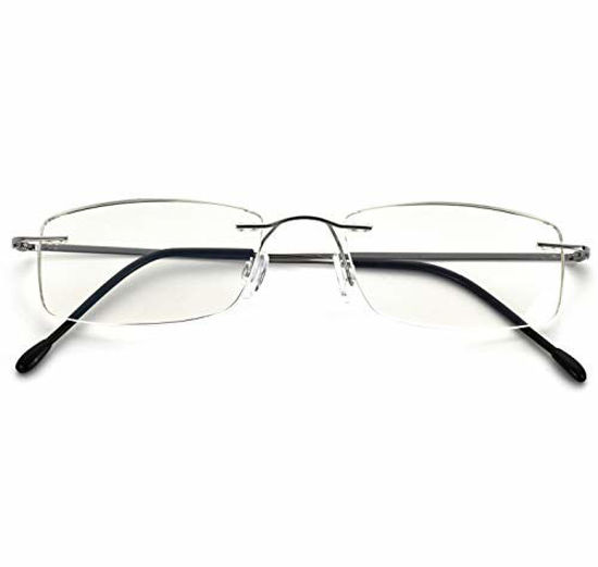 Picture of Rimless Readers Blue light proof reading glasses Women Men Anti Glare Filter Lightweight Eyeglasses 1.5