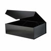 Picture of JINGUAN Large Gift Box with Lid 14x9.5x4.5 Inches, Black Gift Box Large, Groomsman Proposal Box, Magnetic Gift Box for Gifts (Glossy Black with Embossing)