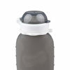 Picture of Grey 6 oz Squeasy Snacker Spill Proof Silicone Reusable Food Pouch - for Both Soft Foods and Liquids - Water, Apple Sauce, Yogurt, Smoothies, Baby Food - Dishwasher Safe