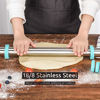 Picture of U-Taste 18/8 Stainless Steel 16 inch Adjustable Rolling Pin with Silicone Removable Thickness Rings, Nonstick Kitchen Roller Pin for Baking Cookies Pastry Pizza Pasta Dough Fondant (Teal/Aqua Sky)