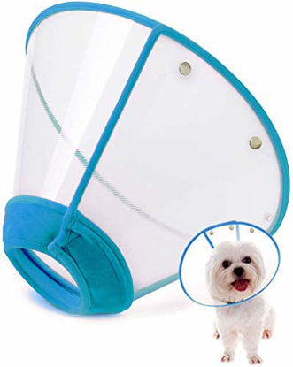 Picture of IN HAND Adjustable Pet Recovery Collar Comfy Cat Cone, US Patented Product Soft Edge Plastic Dog Cone Anti-Bite Lick Wound Healing Safety Practical Protective E-Collar