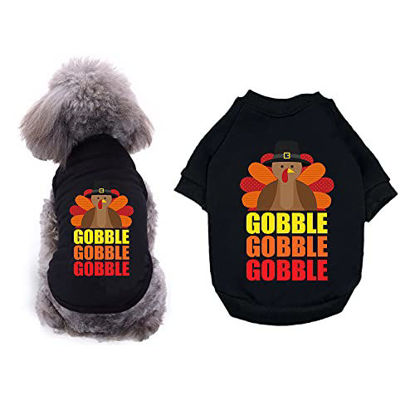 Picture of Dog Shirts Thanksgiving T-Shirt Pet Clothes Soft Breathable Hoodie Sweater for Small Dogs Cats Puppy L