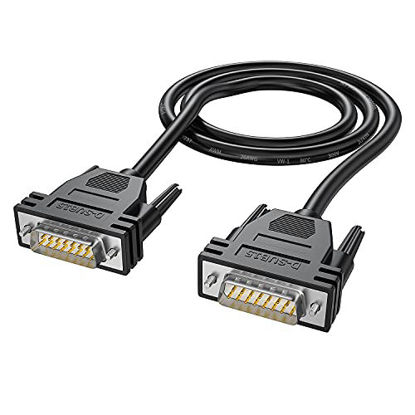 Picture of DB15 Male to Male Cable Cord Black M/M Cable 26AWG Copper D-SUB15PIN Connector (10feet / 3M, Male to Male)