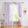 Picture of Treatmentex Pom-Pom Sheer Curtains for Girl's Bedroom 84 inches Long Voile Curtain Panels Rod Pocket Lilac 52" w x 2pc