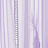 Picture of Treatmentex Pom-Pom Sheer Curtains for Girl's Bedroom 84 inches Long Voile Curtain Panels Rod Pocket Lilac 52" w x 2pc