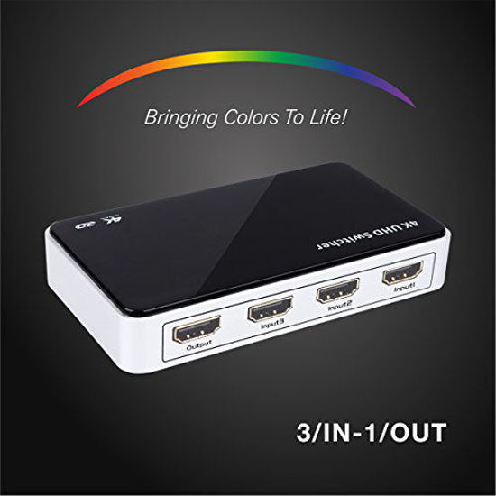 Getuscart Hdmi Switch K Hdmi Switcher Hub Port In Out With Source Lock Function Auto