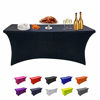 Picture of SEPARO Spandex Table Cover Fitted Rectangular Tablecloth Stretchable Fabric Lycra Tablecloth 4 ft Wrinkle-Free for Party Dj Tradeshows Banquet Weddings Cocktail