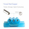 Picture of XUUAP 100 pcs Waterproof Heat Shrink Butt Connectors Blue 16-14 AWG, Electrical Crimp Wire Splice Connectors Insulated Marine Automotive (Blue)