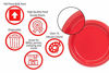 Picture of Exquisite 7 Inch. Red Plastic Dessert/Salad Plates - Solid Color Disposable Plates - 100 Count