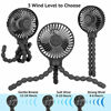 Picture of scurry Upgraded Stroller Fan Mini Battery Operated Fan Small USB Rechargable Desk Fan Baby Portable Fan Flexible Tripod Clip On Fan with 3 Speeds Baby Stroller Fans for CarSeat Crib Treadmill (Black)