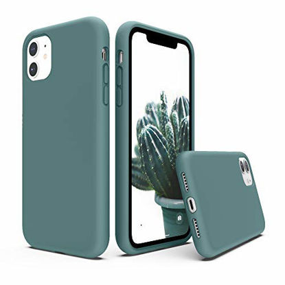 Picture of SURPHY Silicone Case Compatible with iPhone 11 Case 6.1 inches, Liquid Silicone Full Body Thickening Design Phone Case (with Microfiber Lining) for 11 2019 (Cactus Green)