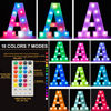 Picture of Light Up Colorful LED Marquee Letter Lights, 18 Colors Changing Alphabet Letters Sign with Remote Timer for Night Light Wedding Birthday Party Lamp Christmas Home Bar Decor- Colorful Y