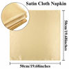 Picture of Aneco 12 Pieces Satin Napkin Square 20 x 20 Inches Dinner Napkins Weddings Party Napkin Soft Table Napkins for Romantic Weddings Party Dinner Decoration (Gold)