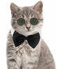 Picture of HUYADAPI Pet Bow Tie Adjustable Formal Collar Neck Tie and Costume Company Top Hat for Cats Dogs Puppy Pets, 2 Pieces