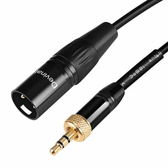 Picture of Devinal Replacement Locking 1/8 to XLR Male Output Cable Compatible with EK100 Receiver, Saramonic Receivers, Saramonic UwMic9, VmicLink5, UwMic10 and UwMic15 Receivers